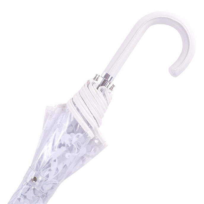 totes® Clear with White Floral Scroll Walker Umbrella   Extra Image 2